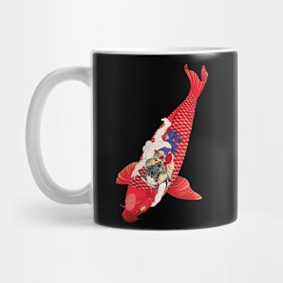 Awesome Samurai Warrior With Red Carp Vintage Japanese Style Mug